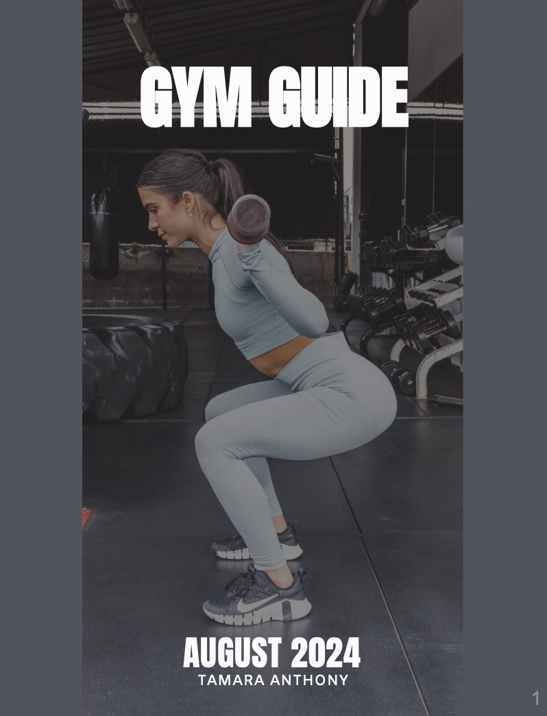 GYM GUIDE- AUGUST (ONE MONTH ONLY)